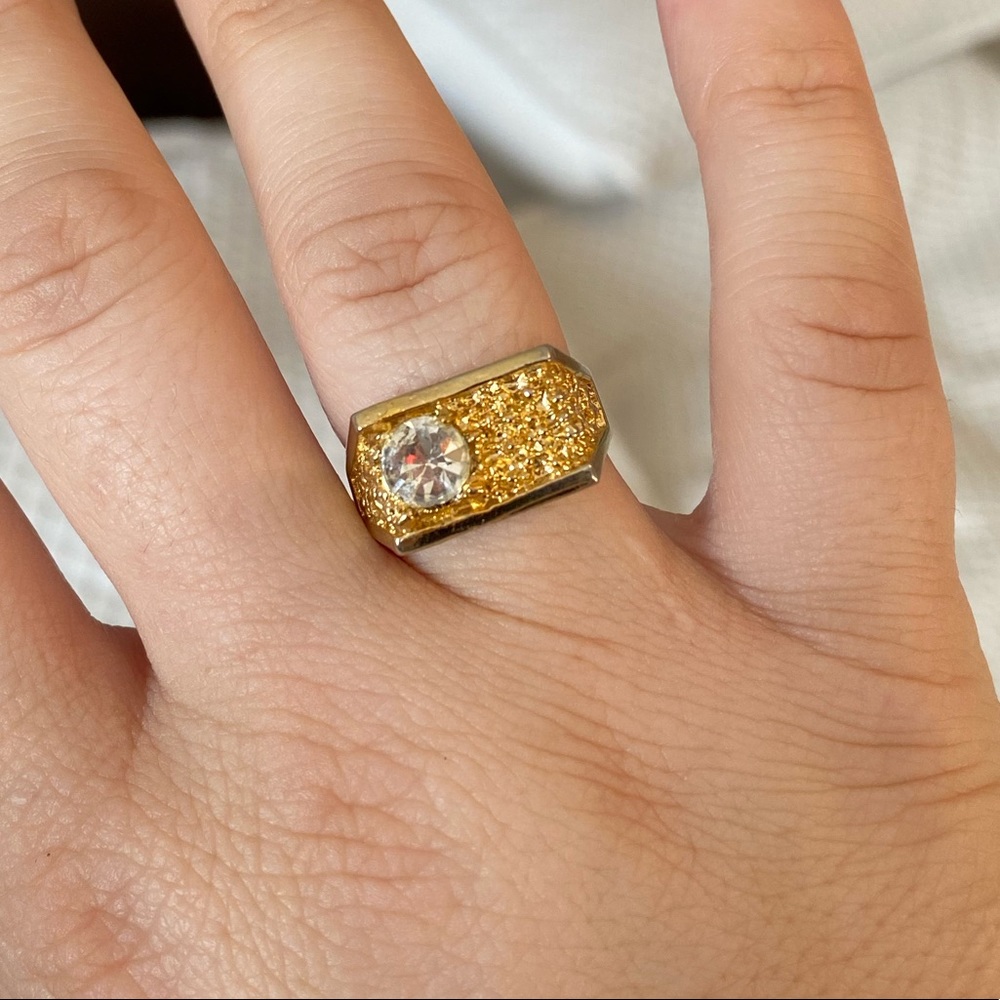 Vintage sterling gold-plated 1940s estate ring
